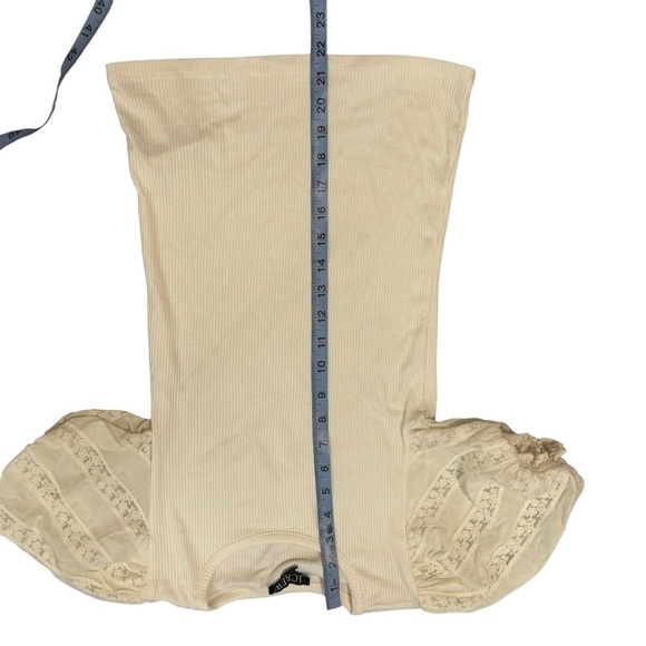 J.Crew Vintage rib top with lace puff sleeves XXS - Picture 8 of 14